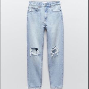 Zara Ripped Mom Fit Jeans, Size: 29